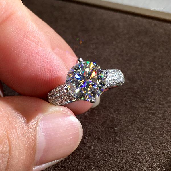 

Wedding Rings Luxury Female Crystal Stone Thin Ring Classic Silver Color For Women Dainty White Round Zircon Engagement