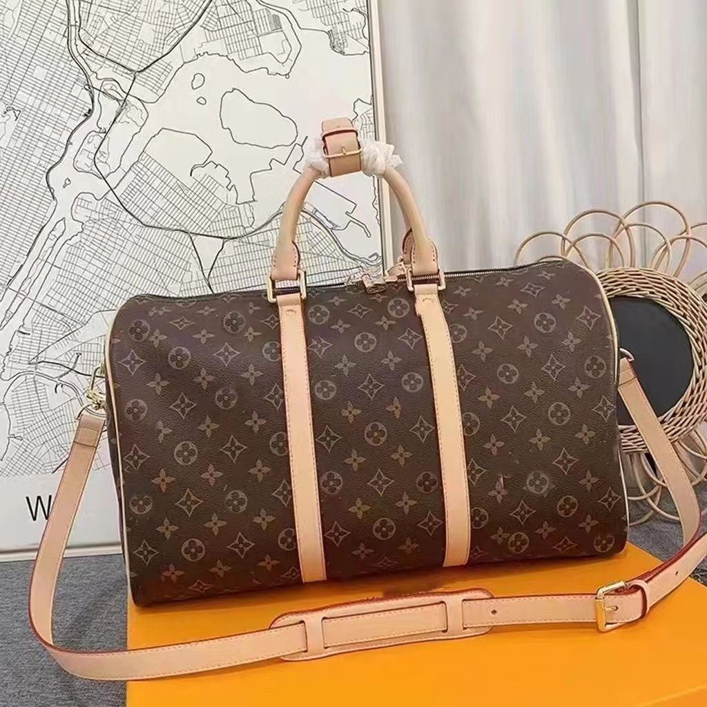 

Fashion Men Women Travel Duffle Design Bags Luxury Brand Designer Luggage Handbags with Lock Large Capacity Sport Bag Size 54CM, Old flower