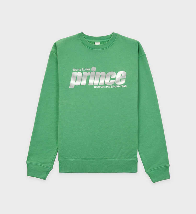 

Sporty & Rich Classic Women Hoodies Large Letter Print Pure Cotton Sweatshirts Green Designer Round Neck Sweater