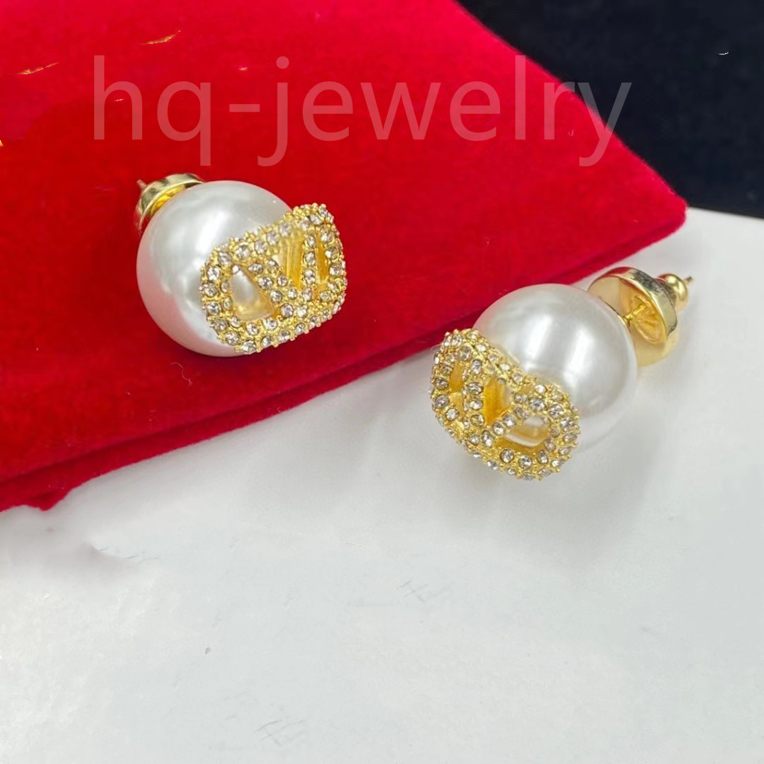 

2023pearl stud earrings 14k Luxury master design v-shaped earrings, tourism party, wedding first fashion jewelry6