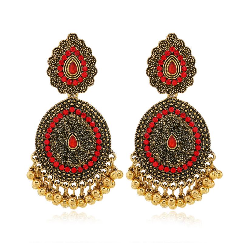

Dangle Earrings & Chandelier Bohemian For Women Vintage Carved Hollow Colorful Rhinestones Water Drop Retro Boho Big Ear JewelryDangle