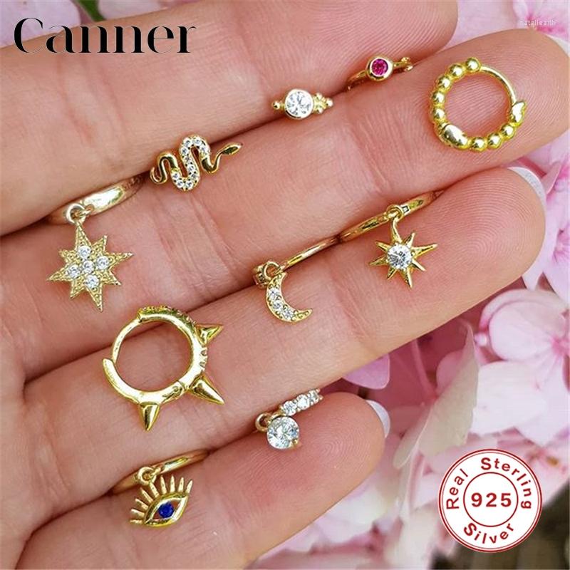 Stud Earrings INS Minimalist Zircon Animal Snake/Eyes 925 Sterling Silver Rose Flower For Women Fashion Jewelry Earings-image-842672604