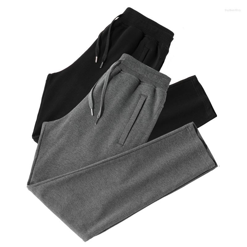 

Men's Pants Fall Men Loose Oversized Sweatpants High Quality Cotton Straight Chic Portable Keychain Zipper Pockets Sport Running Male Jogger, L-9918 blue