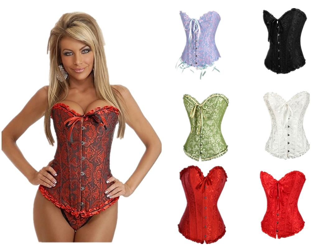

Bustiers & Corsets Plus Size -6XL Women Lace Up Boned Overbust Bustier Waist Cincher Body Shaper CorseletBustiers, Black