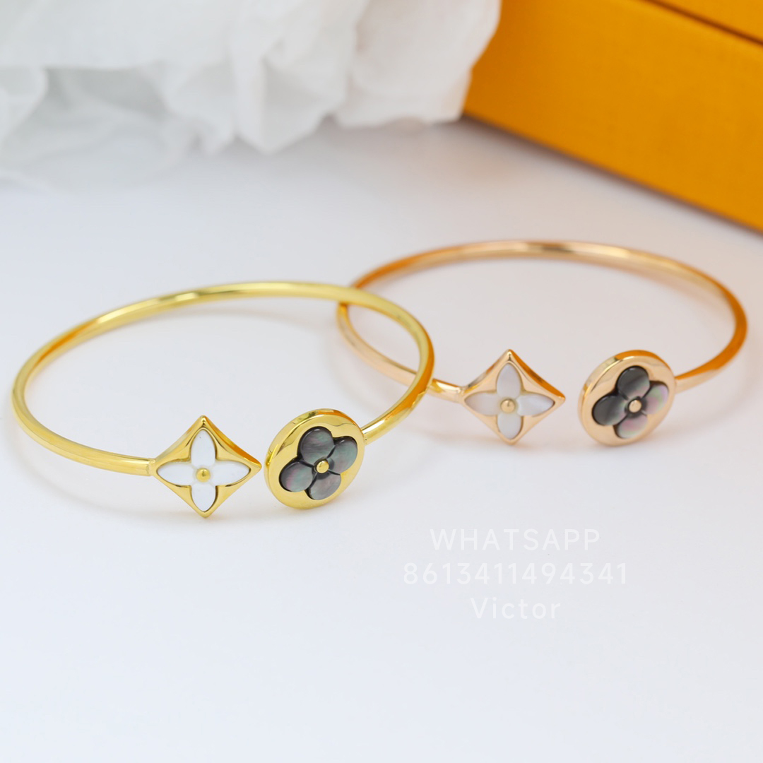 

LW bangle bracelets for women designer Gold plated 18K 925 silver crystal fashion official reproductions Will not fade anniversary gift 016