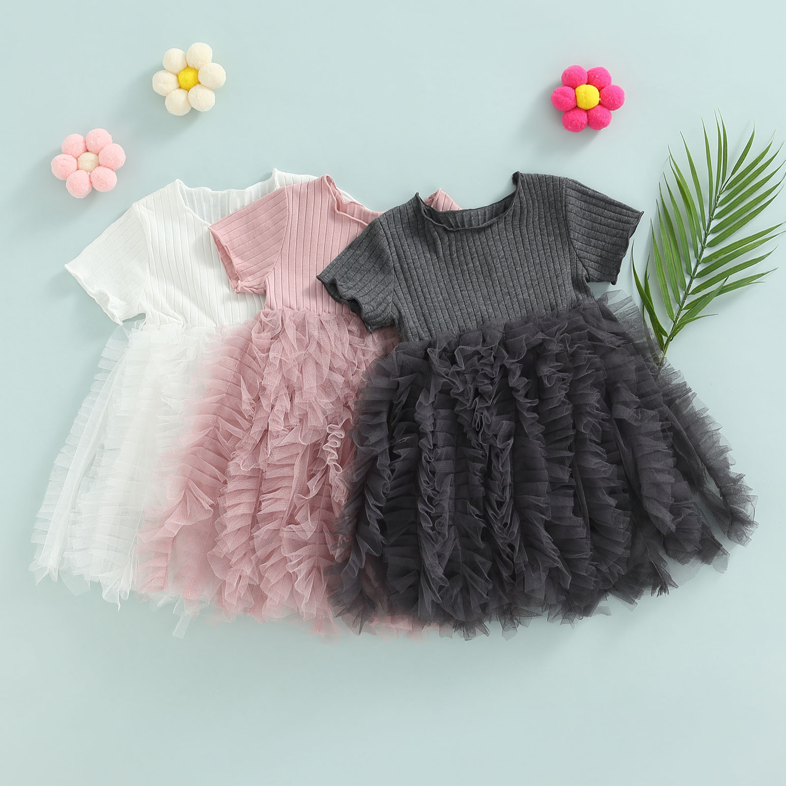 

Girls Dresses ma baby 16Y Toddler Kid Dress Tulle Tutu Party Wedding Birthday For Children Clothing Costumes D01 230217, Gray