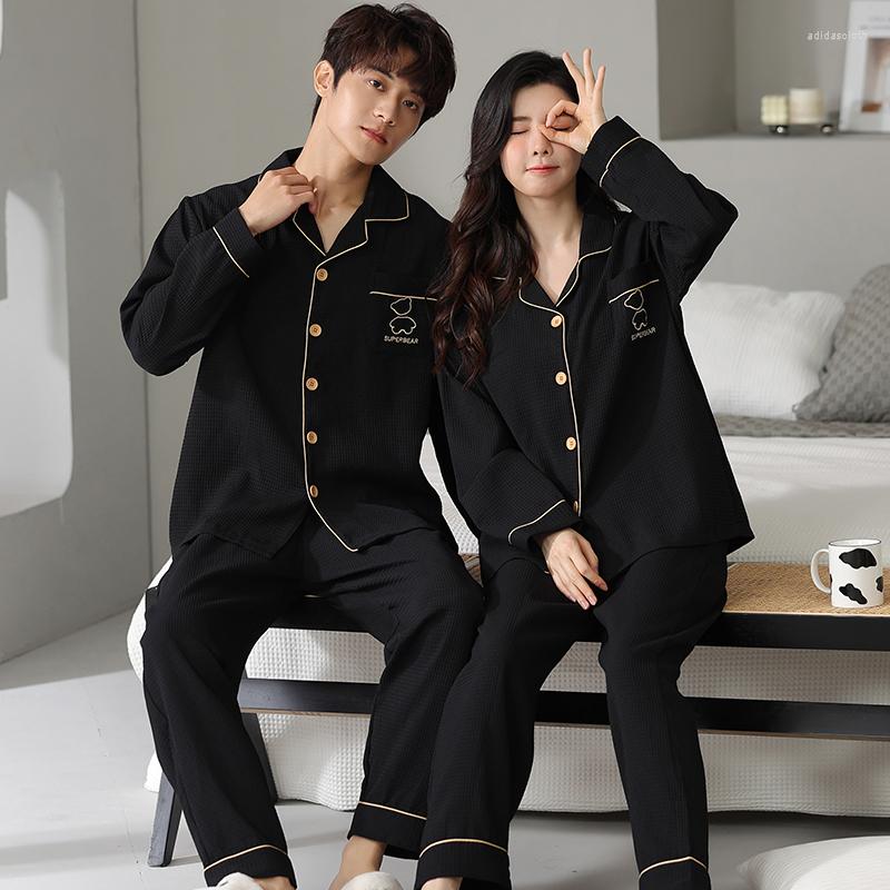 

Women's Sleepwear Spring Couple Pajamas Cotton For Women And Men Pijamas Mujer Home Clothes -4XL Pyjamas Femme, Y40037