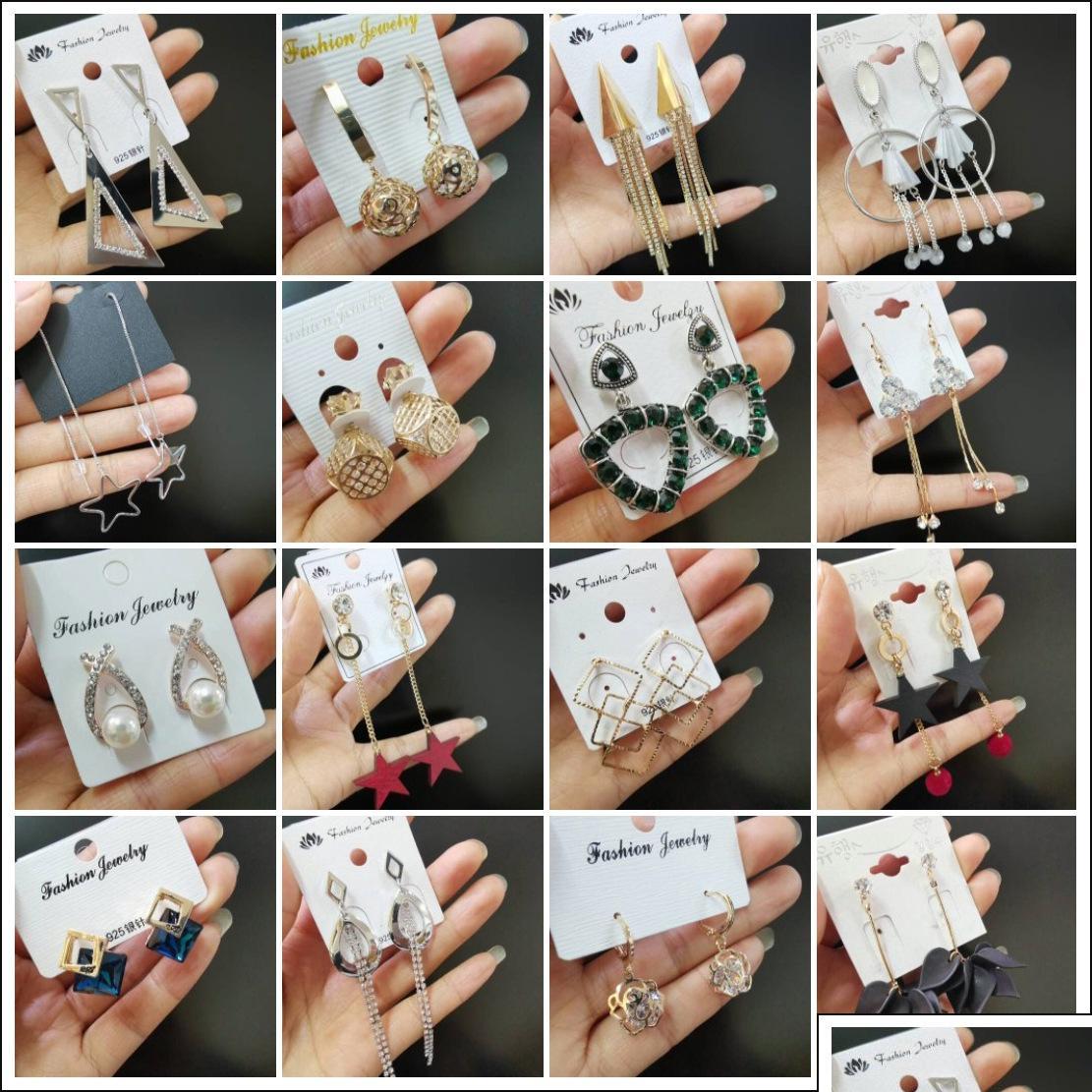 

Dangle Chandelier Mix Styles S925 Sier Needle Elegant Diamond Earrings Fashion Female Korean Earring Zircon Ear Jewelry Drop Delive Dhtmg