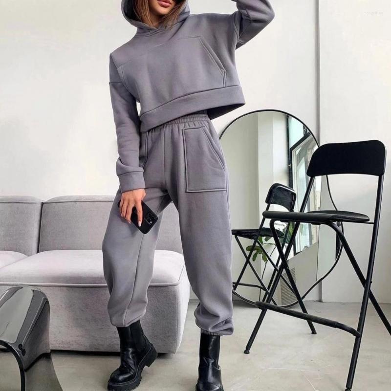 

Women' Two Piece Pants Women Hoodies Sweatshirt Sports 2 Set Casual Solid Lady Long Sleeve Sportswear Suit 2023 Autumn Outfits, Army green