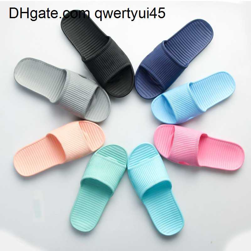 

qwertyui45 Indoor Slippers Floor Flat Shoes Women Men Non-slip Flip Flops Bath Home Slipper Female Slipper Comfortable Zapatillas de hombre 021723H, Red