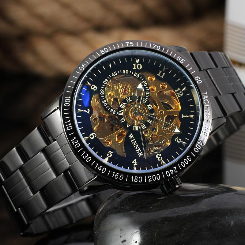 

Wristwatches Original Men Watch Skeleton Automatic Mechanical Black Business Dress Military Sport Army Male Wristwatch 30m WaterproofWristwa, T1