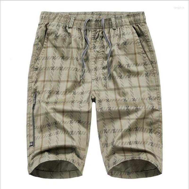 

Men's Shorts Summer Elastic Waist Mens Plaid Classic Design Breeches Cotton Casual Beach, Blue