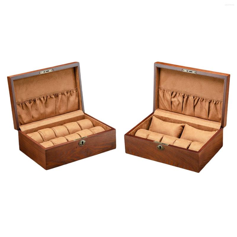 

Watch Boxes Wooden Box Travel Case Storage Holder For Men And Women Bangle Showcase Lockable Organizer Birthday Gift