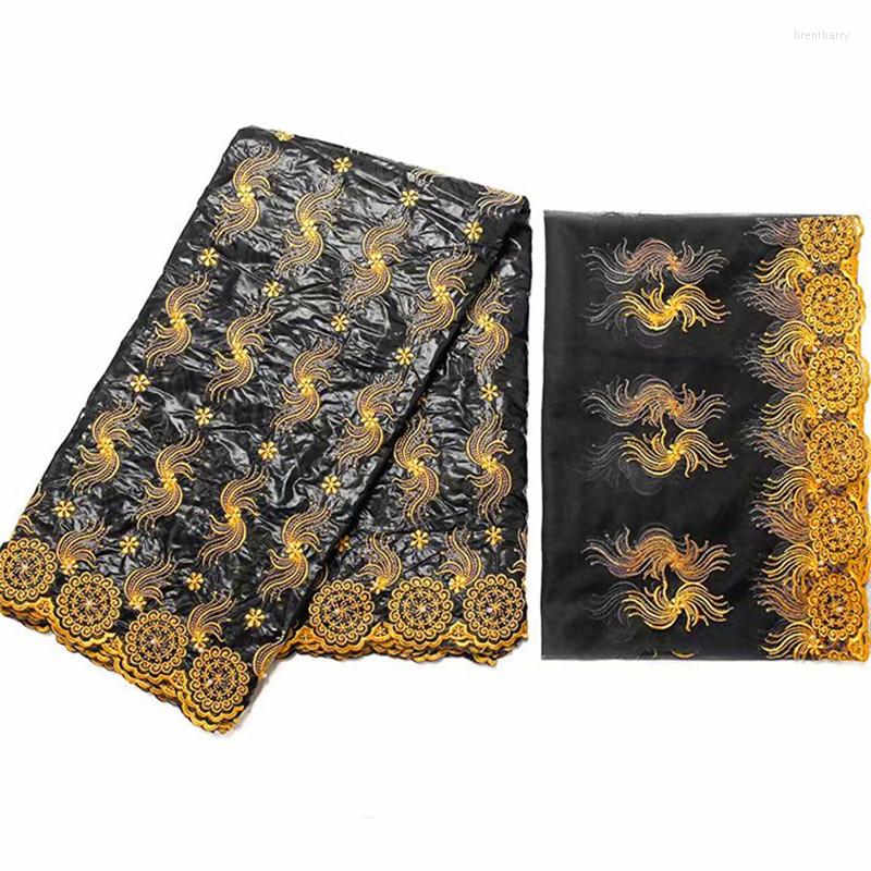 

Clothing Fabric 7 Yards Arrival Stone African Bazin Riche With Beads Embroidery Lace / Dress Material Nigerian KY052401
