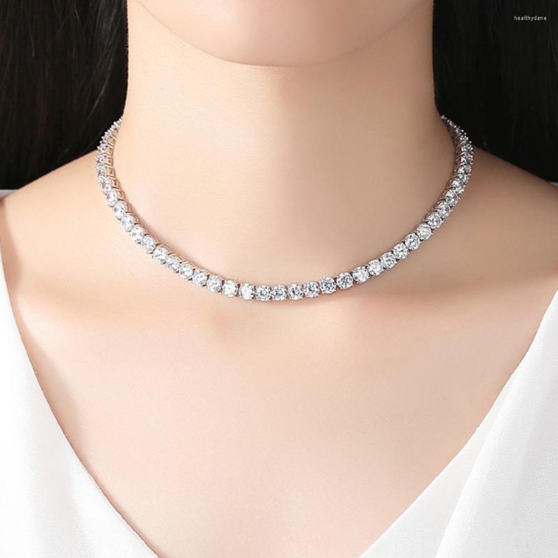 

Choker Skysuk Trendy Crystal Necklace For Women Rhinestone Chain Necklaces Wedding Jewelry Gifts Femme Collier