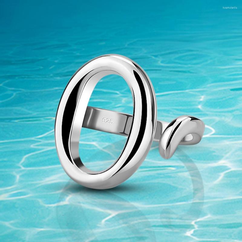 

Cluster Rings Fashion Classic Simple Women's 925 Sterling Silver Heart O Shape Oval Opening Adjustable Size Birthday Gift