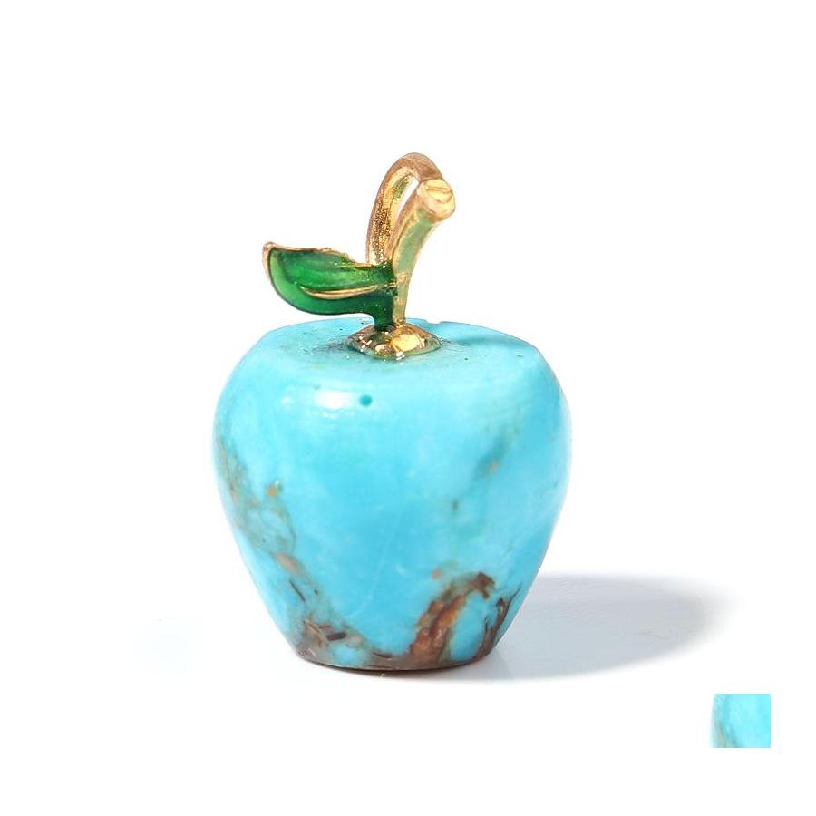 

Charms Carved Apple Pendant Figurine Statue With Alloy Leaf Healing Stone Crystal Necklace Christmas Gifts Handmade Craft Pe Whole D Dhkri