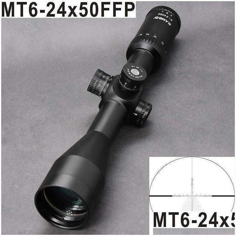 

Scopes Tactical Turret Mt 624X50 Ffp First Focal Plane Rifle Optics Scope 30Mm Ring 1/8 Moa Hunting Shooting Riflescope Drop Delivery Dhutm, As show