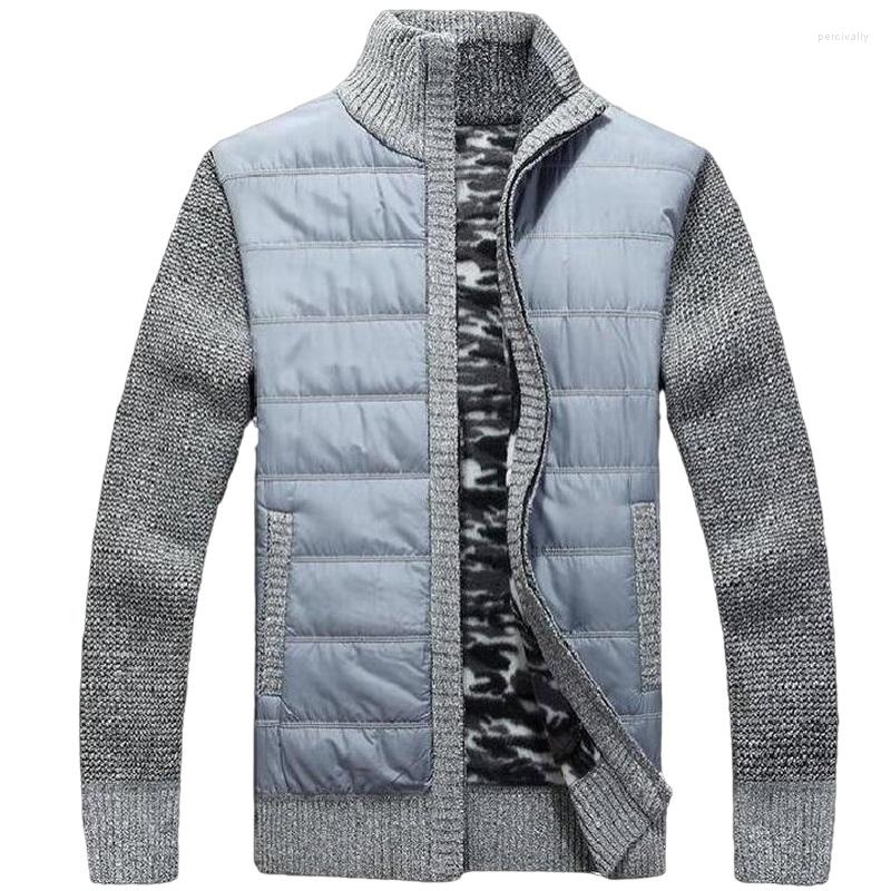 

Men's Sweaters Winter Men's Fleece Sweater Coat Cardigan Thick Patchwork Wool Muscle Fit Knitted Jackets Tide Casual, Black