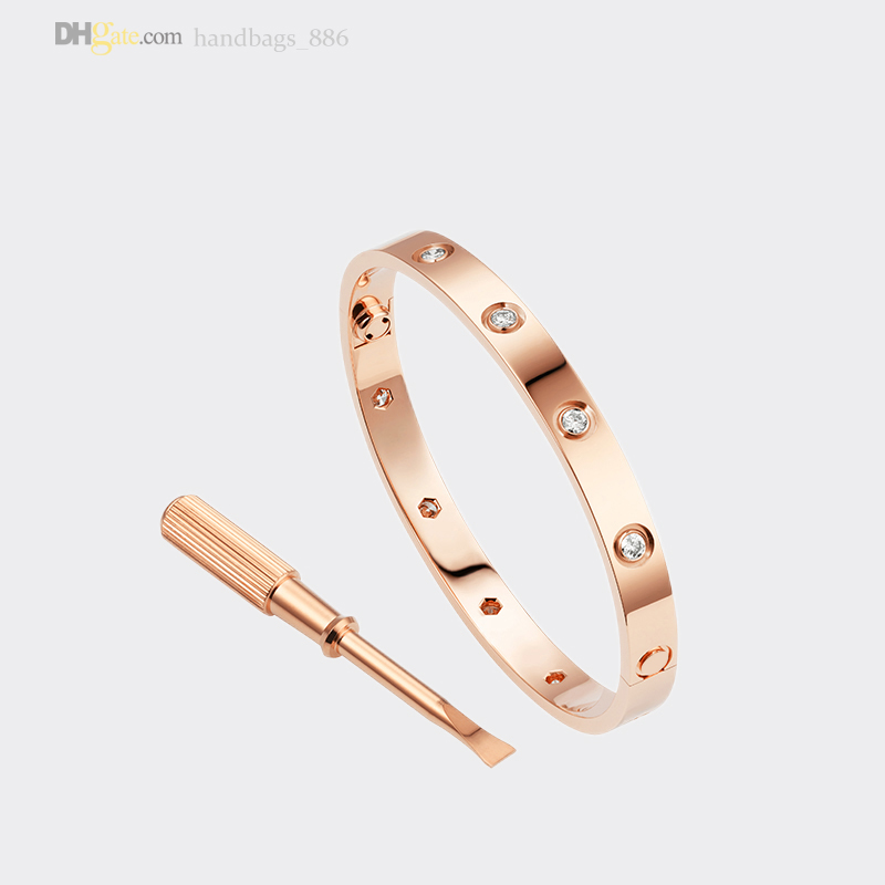 

Designer Bracelet Women LOVE Bracelets Mens Bangle Carti Bracelet 10 Diamonds Rose Gold Luxury Jewelry Titanium Steel Gold-Plated Never Fade Not Allergic 21858862