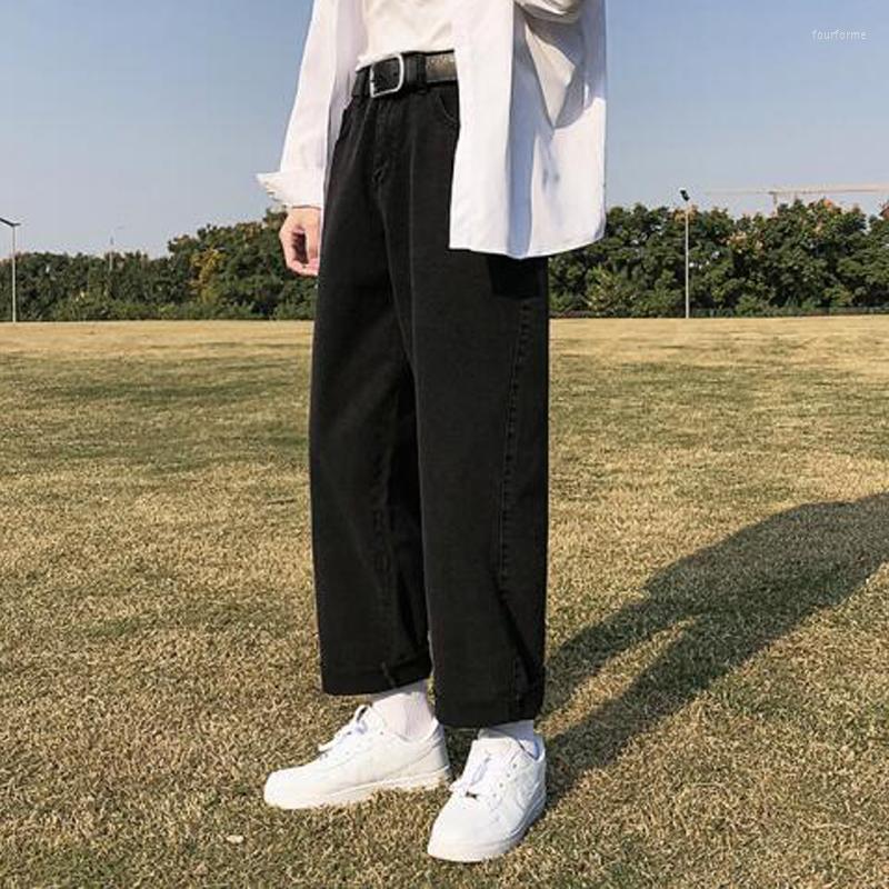 

Men's Jeans 2023 Spring And Autumn Men's Straight Hip Hop Streetwear Loose Casual Wide Leg Pants Male Brand Trousers Light Blue Black