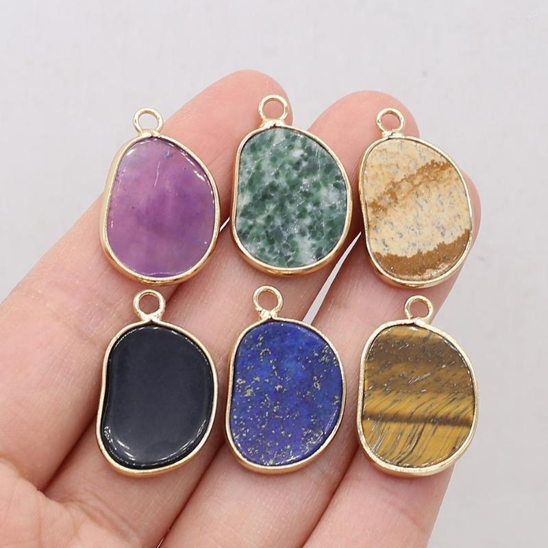 

Pendant Necklaces Natural Stone Gem Tiger Eye Lapis Lazuli Glazed Jade Handmade Crafts Necklace Bracelet Earring Accessories Woman 16x20mm