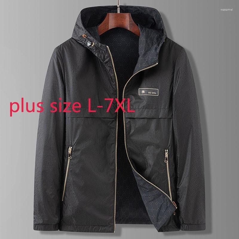 

Men's Jackets Arrival Fashion Spring And Autumn Young Men Hooded Printed Jacket Double Sided Coat Casual Plus Size LXL2XL3XL4XL5XL6XL7XL, 8128