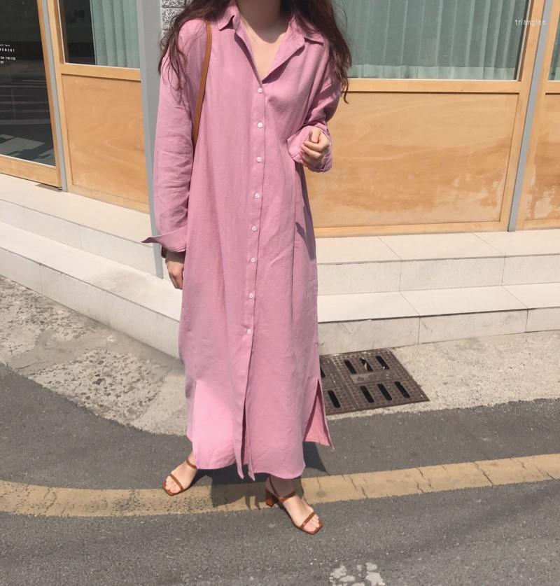 

Casual Dresses Womens Lapel Sundress Stylish Button Long Sleeve Shirt Dress Female Square Neck White Fashion Autumn Shir, Black