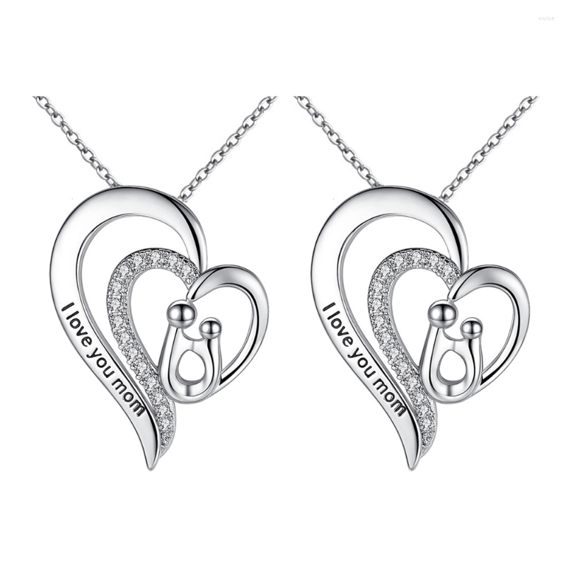 

Pendant Necklaces Necklace Mother Heart Day Mommy Gift Mom Clavicle Matching Puzzle Neck Grandmother Gifts Appreciation Mothers