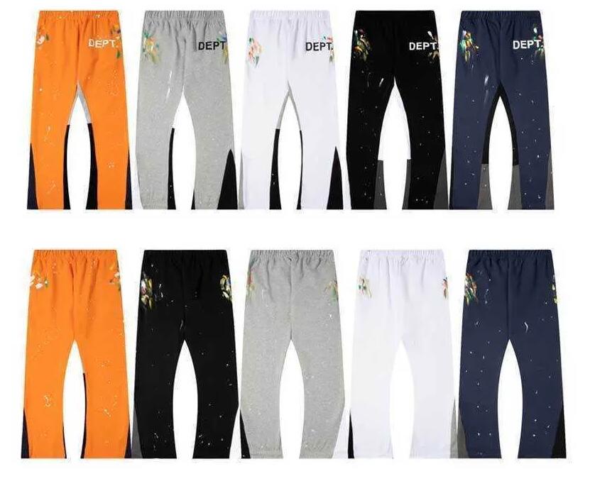 

2023 Galleryse depts Pants Mens Womens Sweatpants Galleryes dept Speckled Letter Print Mans Couple Loose Versatile Casual Pants Straight White&Black jv, Add postage