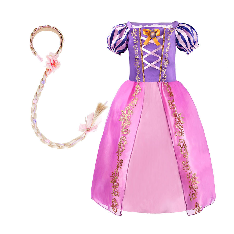 

Girls Dresses Children Rapunzel Dress Kids Tangled Disguise Carnival Princess Costume Birthday Party Gown Outfit Clothes 28 Years 230217, Dress only