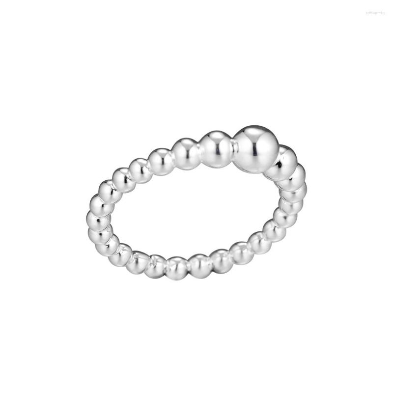 

Cluster Rings Woman Ring String Of Beads Sterling Silver Jewelry For Make Up Fashion