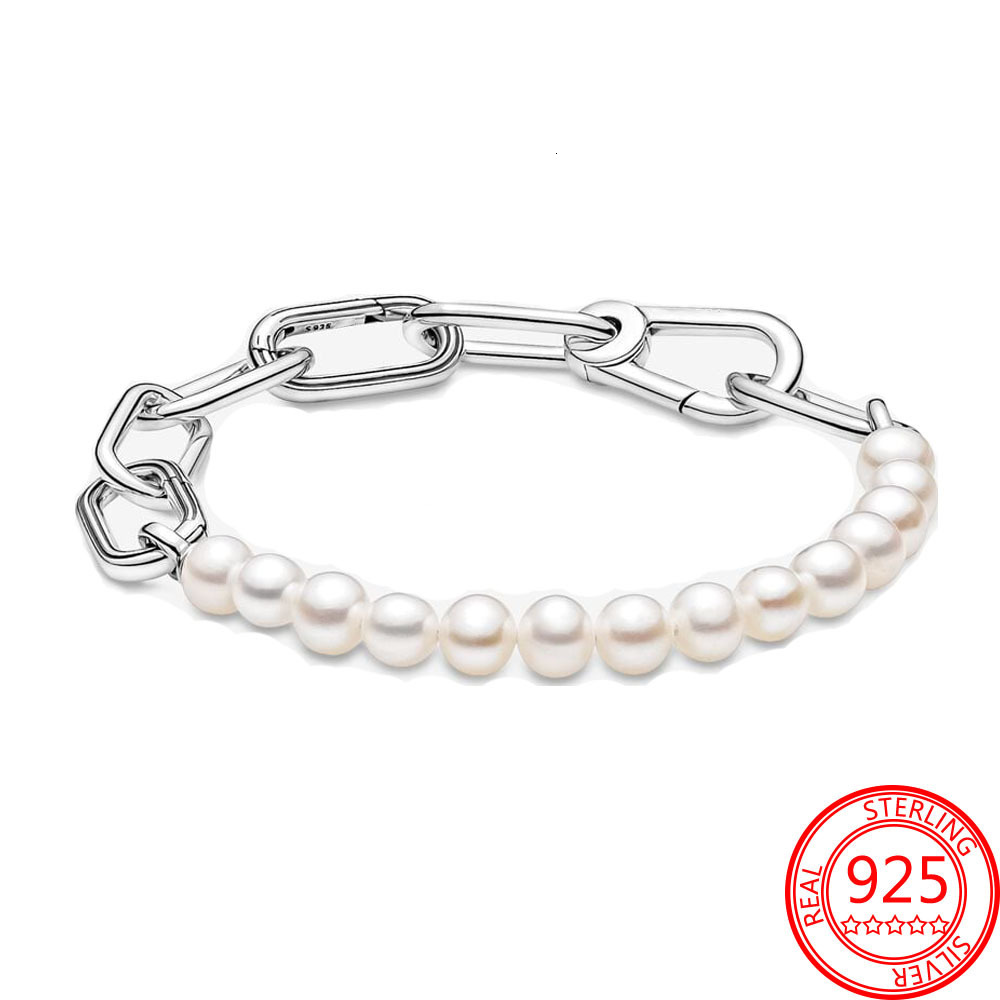 

Charm Bracelets Original 925 Silver ME Series Treated Freshwater Cultured Pearl Bracelet Womens Exquisite Wedding Jewelry Set Accessories 230216