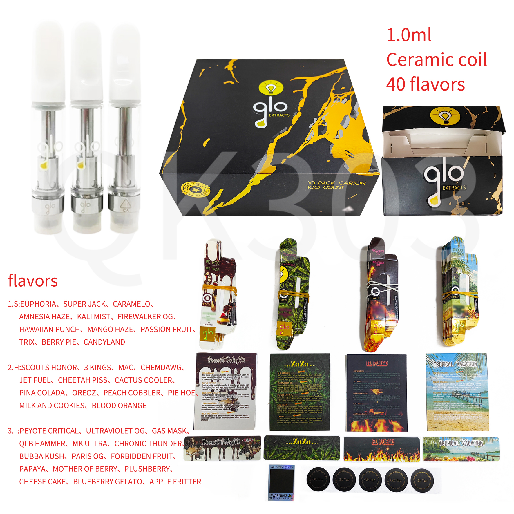

GLO Carts 2023 New Packaging Ceramic Vape Cartridges Empty 1ML Thick Oil Vaporizer Carts E Cigarette 510 Thread for Disposable Vapes Pen Ship from USA