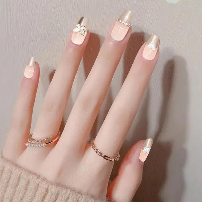 

False Nails Nail Decoration With Glue Beautiful Chain Decor Artificial Supplies, Champagne