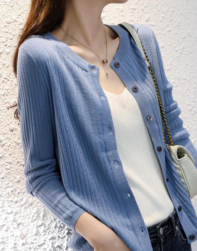 

Women' Knits 2023 Autumn And Winter Women Round Neck Knitted Cardigan Loose Hundred Pit Striped Sweater Comfortable Jacket Bottoming Tops, Black