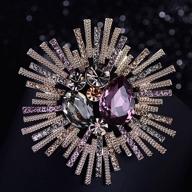 

Pins Brooches TANGTANG Flower Elegant Coats Accessories Ins Fashion Women Jewelry Bijoux Wedding Zircon Crystal Brooch 230216