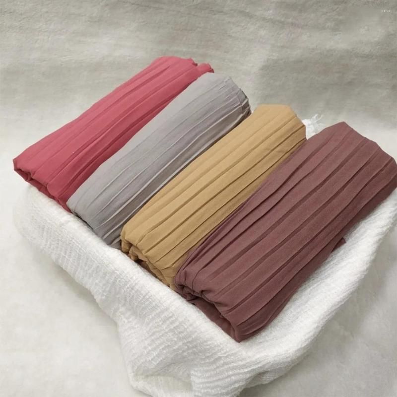 

Ethnic Clothing Original Size 180 85cmTrendy Pleated Chiffon Hijab Wrinkle Long Shawls Crumple Muslim Scarves/scarf Big
