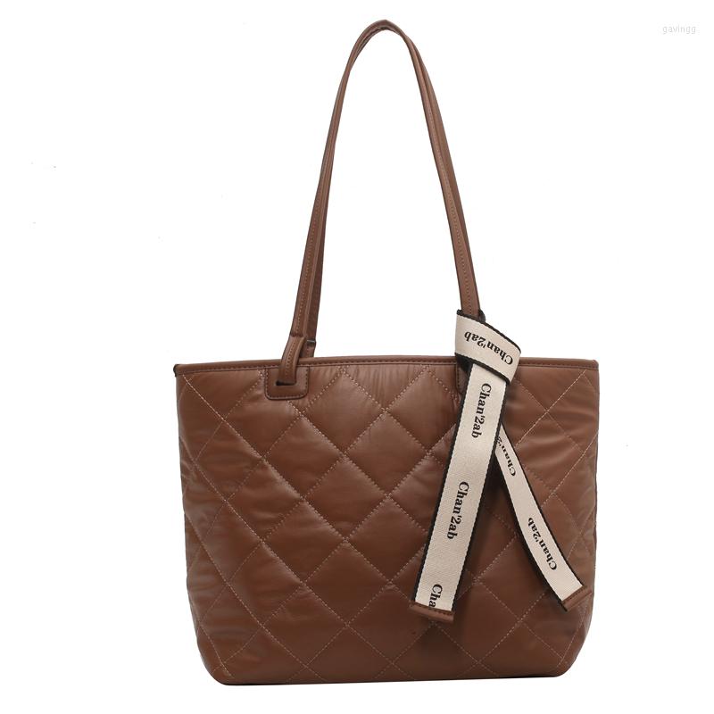 

Shoulder Bags Classic Diamond Lattice Satchels Bag Big Totes, Brown