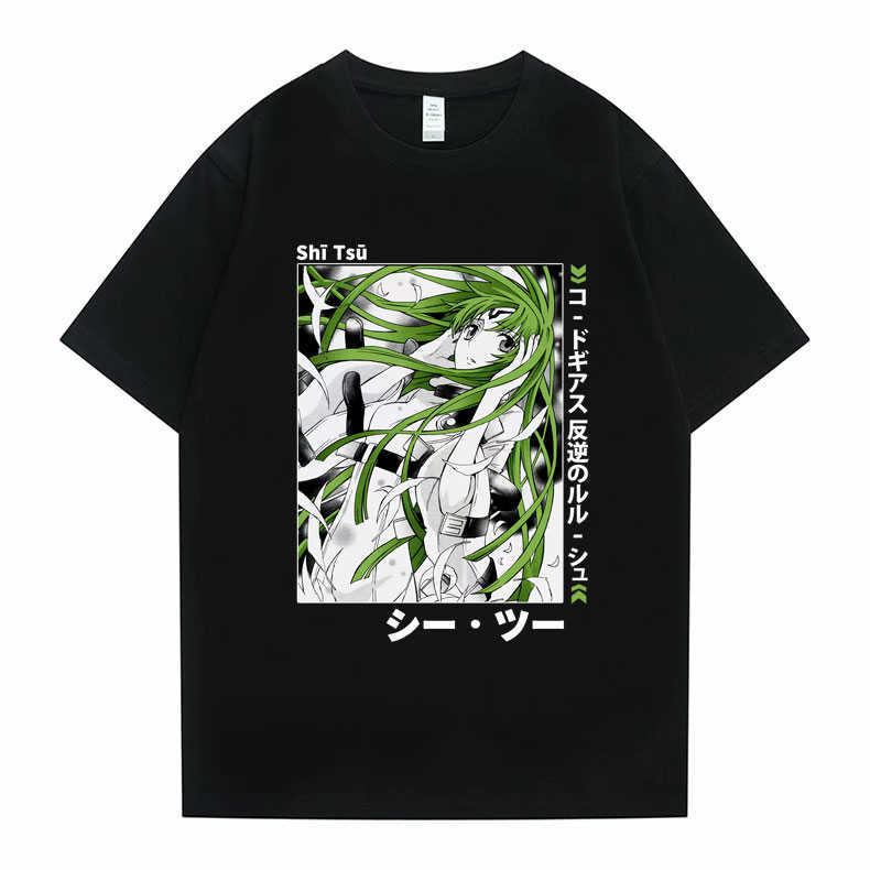 

Men's T-Shirts Japanese Anime Code Geass Print T Shirt Unisex Fashion Oversized Hip Hop Tshirt Short Sleeve Summer Men Women Loose Cotton Tees L230217, Red