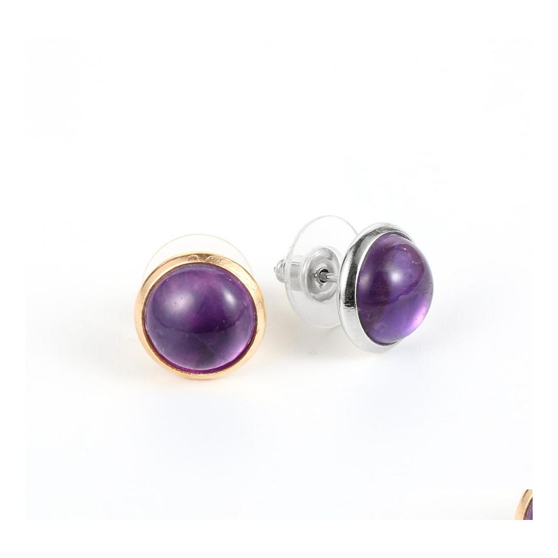 

Stud 10Mm 12Mm Women Natural Stone Round Chakra Stones Turquoises Rose Quartz Earrings Tiger Eye Onyx Reiki Healing Earring Whole Dr Dhkic