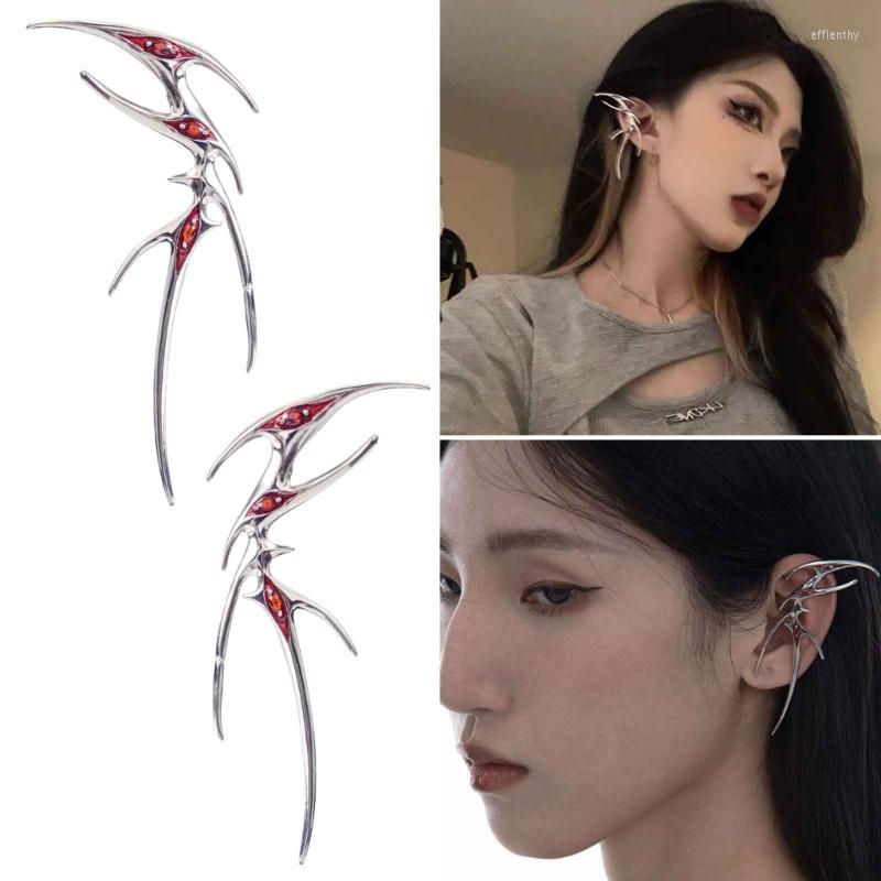 

Backs Earrings Punk Rock Fake Piercing Silver Color Clip On Fashion Jewelry Gift