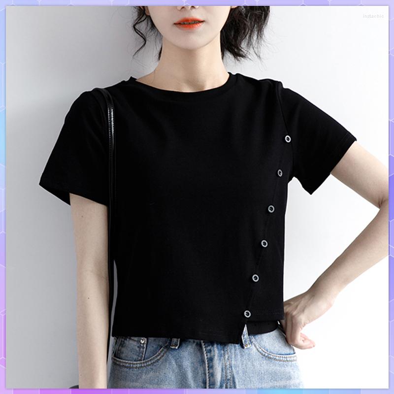 

Women' T Shirts White Cotton Crop Top Women Summer Casual Shirt Basic Sexy Streetwear Black Short Sleeve Tops Female Solid Tee Korean, Black 1pcs