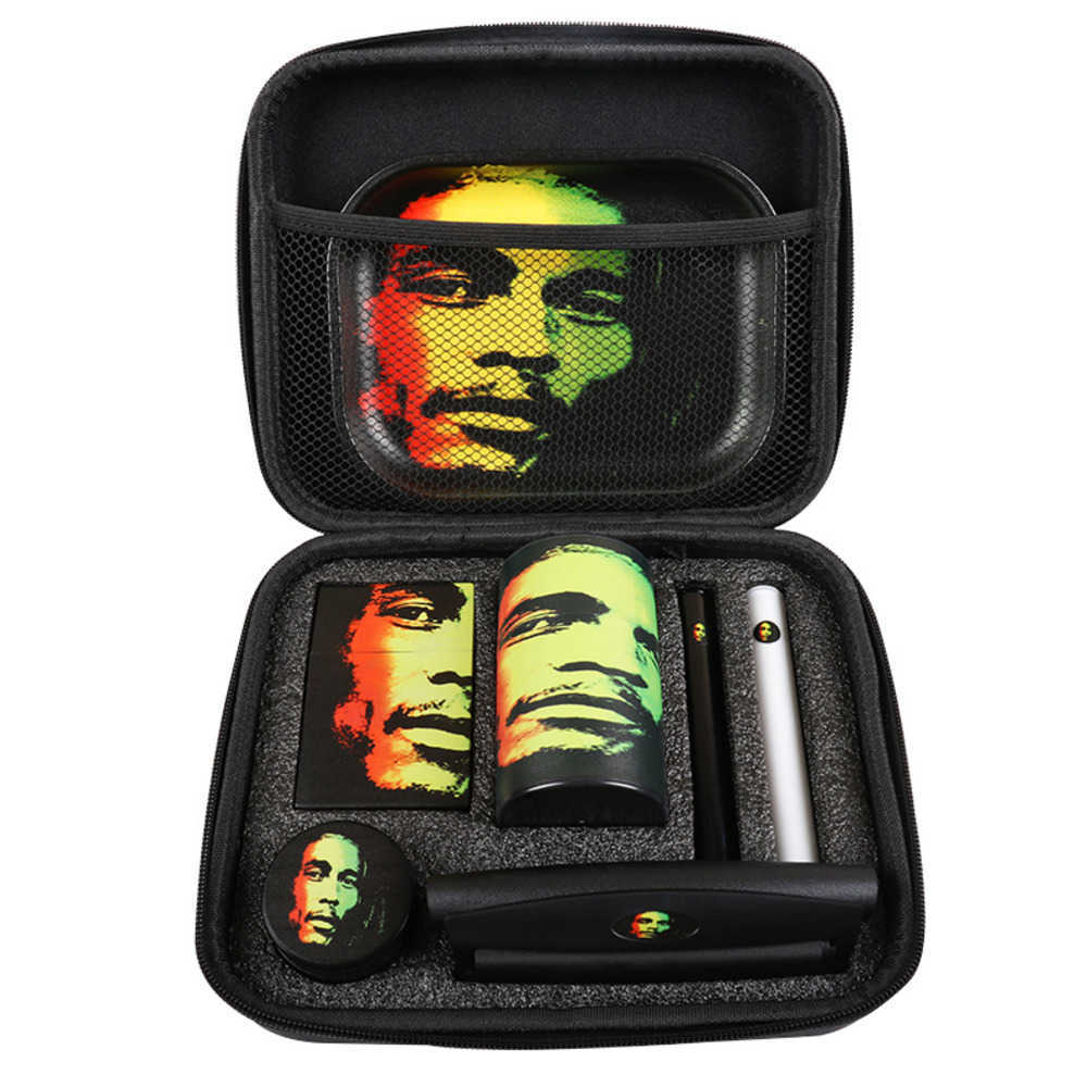 

Hookahs Mini Smoke Kits Include Rolling Tray case Moisturizing Jar trays set Portable seven-piece set combination pack Smoking sets