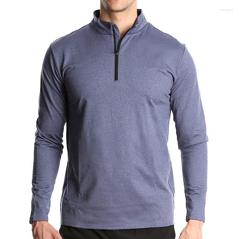 

Men' T Shirts 2023 Long Sleeve Quick Dry Half Zipper Solid Sports Running T-shirt Casual Tops Men Imog22, Blue