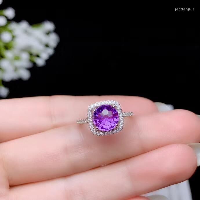 

Cluster Rings Simple And Exquisite 925 Silver Amethyst Ring Special Price To Attract Attention
