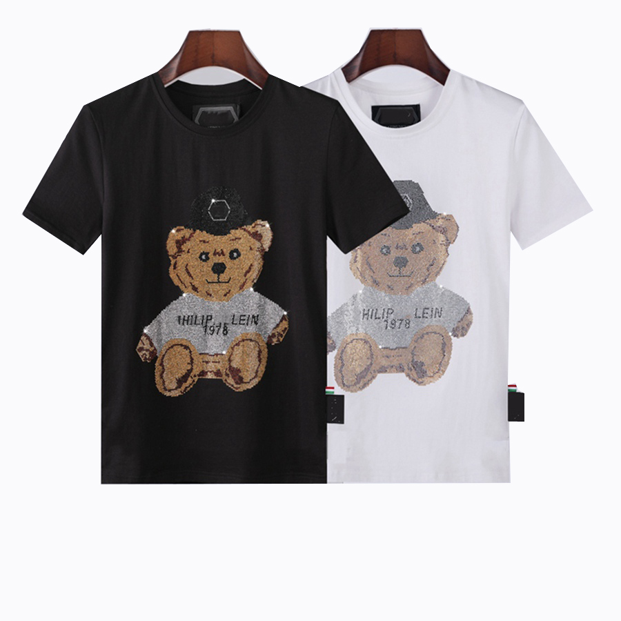 

summer luxury fashion mens t shirt polo shirt simple letter print round neck short sleeve loose tshirt casual top black white rhinestone skull men tshirts #SHOPEE111, Don't choose(non-delivery)