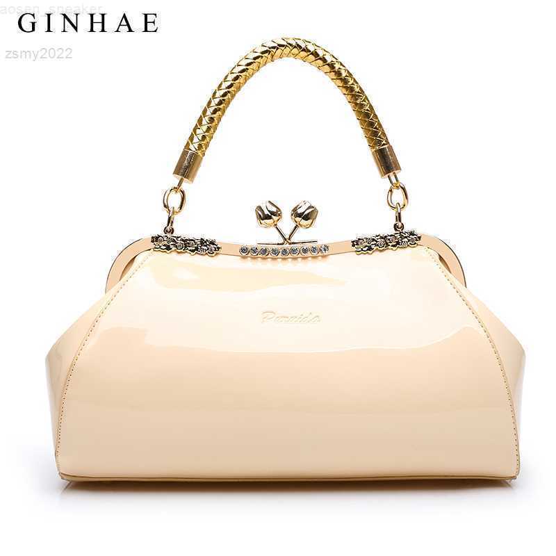 

luxury patent leather women handbag shoulder bags brand designer diamonds women tote bags ladies crossbody bags quality, Red