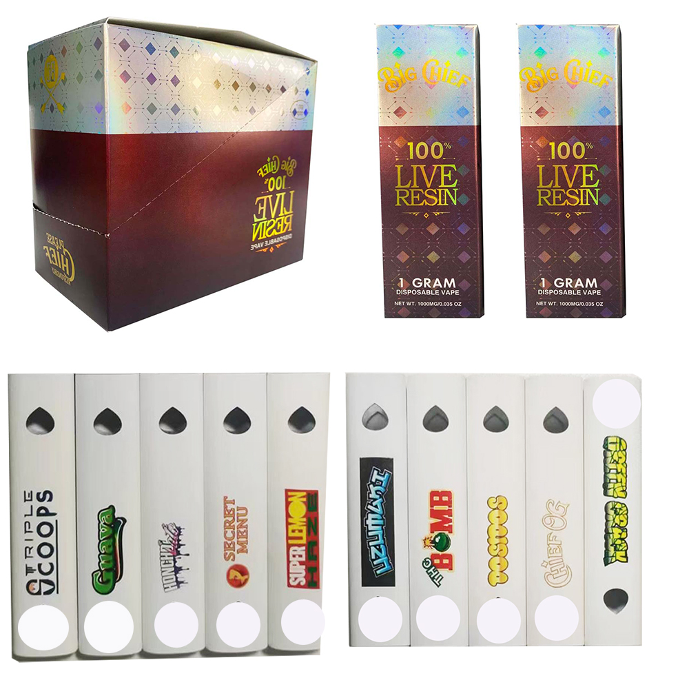 

Newest BIG CHIEF Empty Disposable Vape Pens 1.0ml 280mAh E- cigarettes Rechargeable Battery thick oil pod with packaging 10 flavors