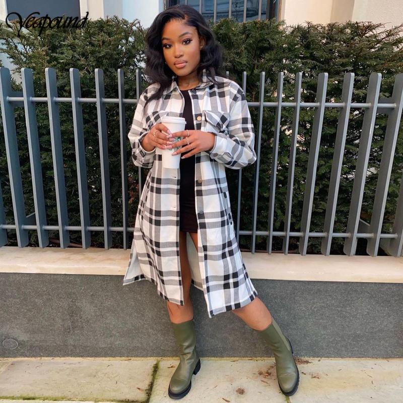 

Women' Blouses Women Casual Plaid Print Shirt Long-Sleeve Fashion Classic Loose Shirts Blouse Daily Clothing Vintage, Gray